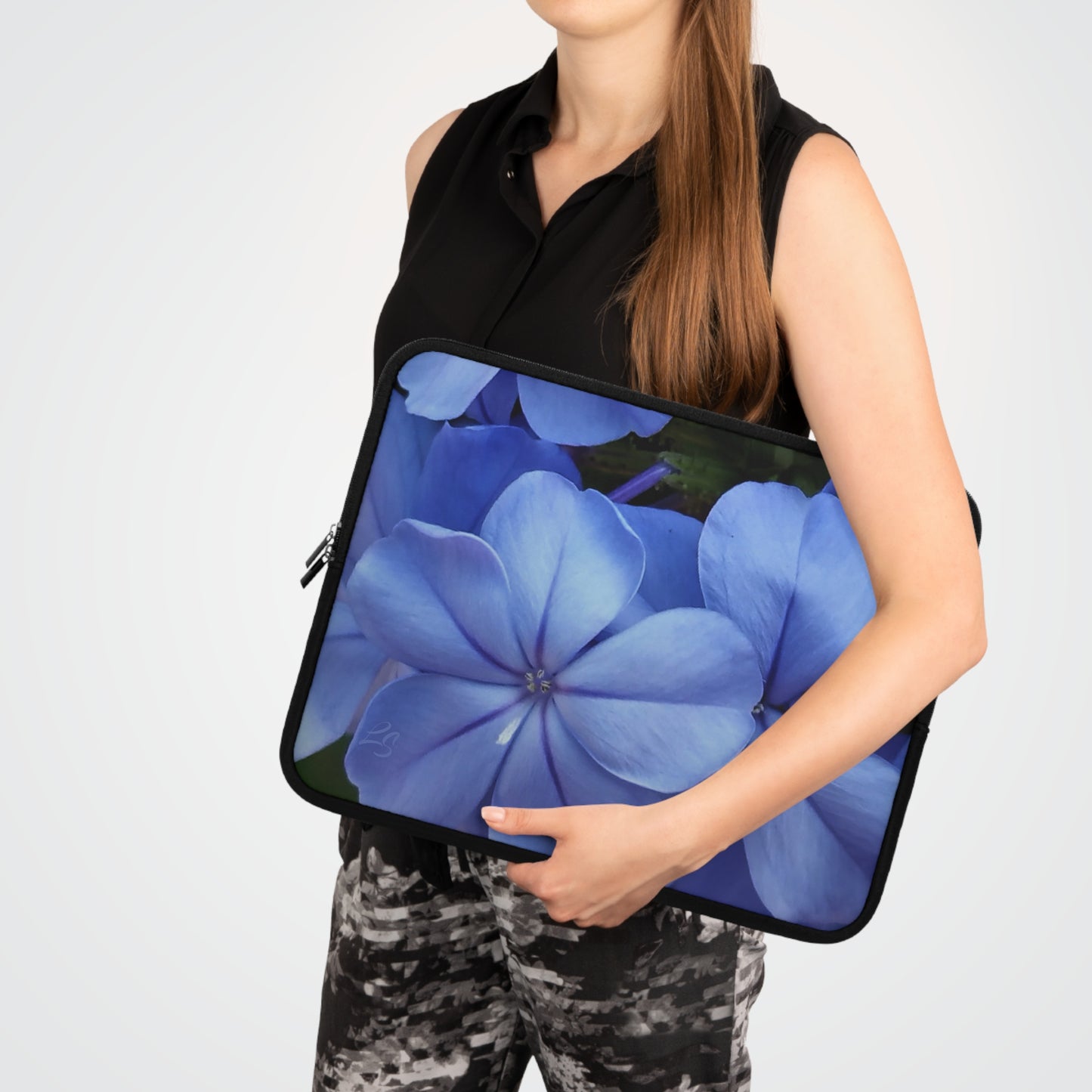Blue Floral Laptop Sleeve