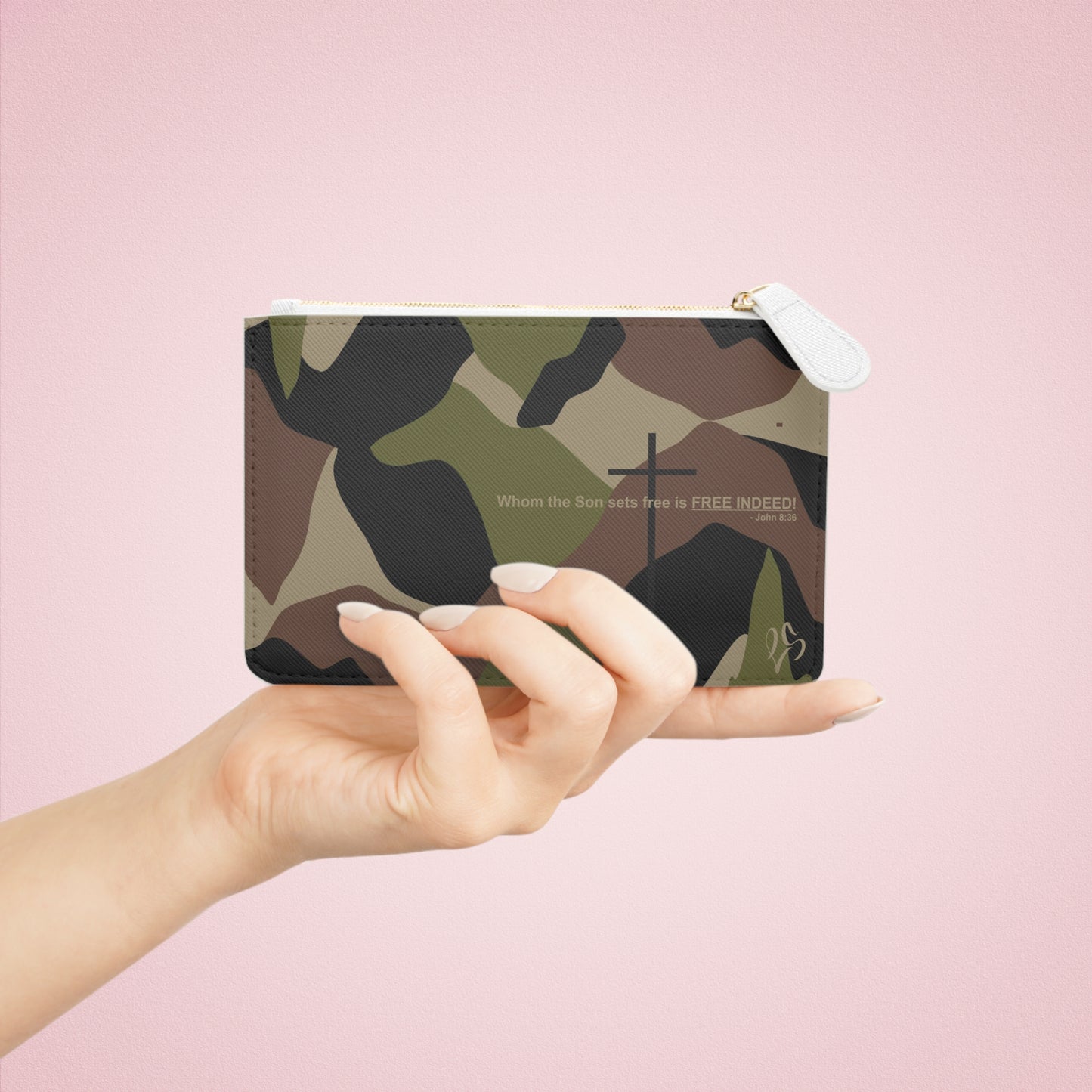 John 8:36 CAMO MINI Clutch Bag