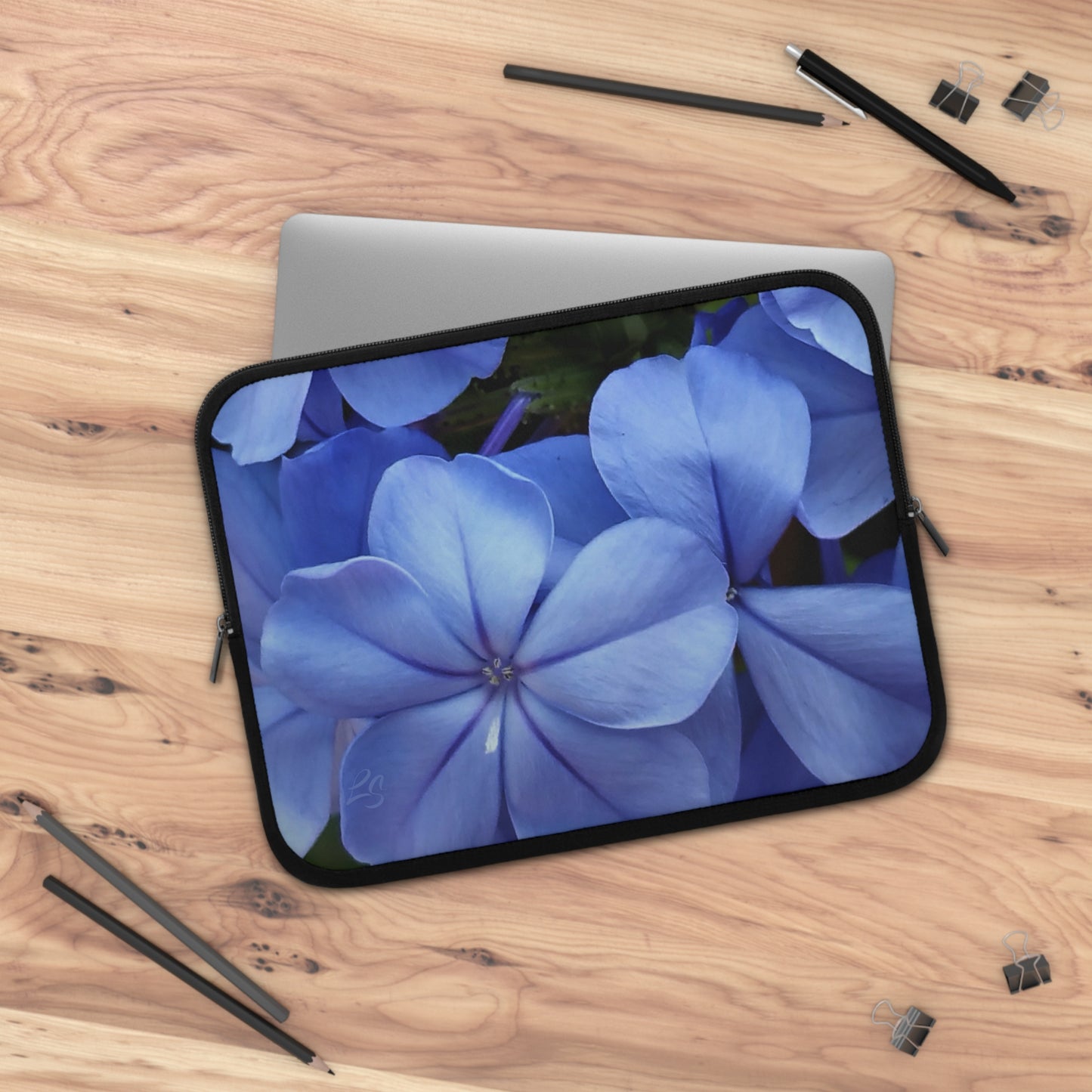 Blue Floral Laptop Sleeve