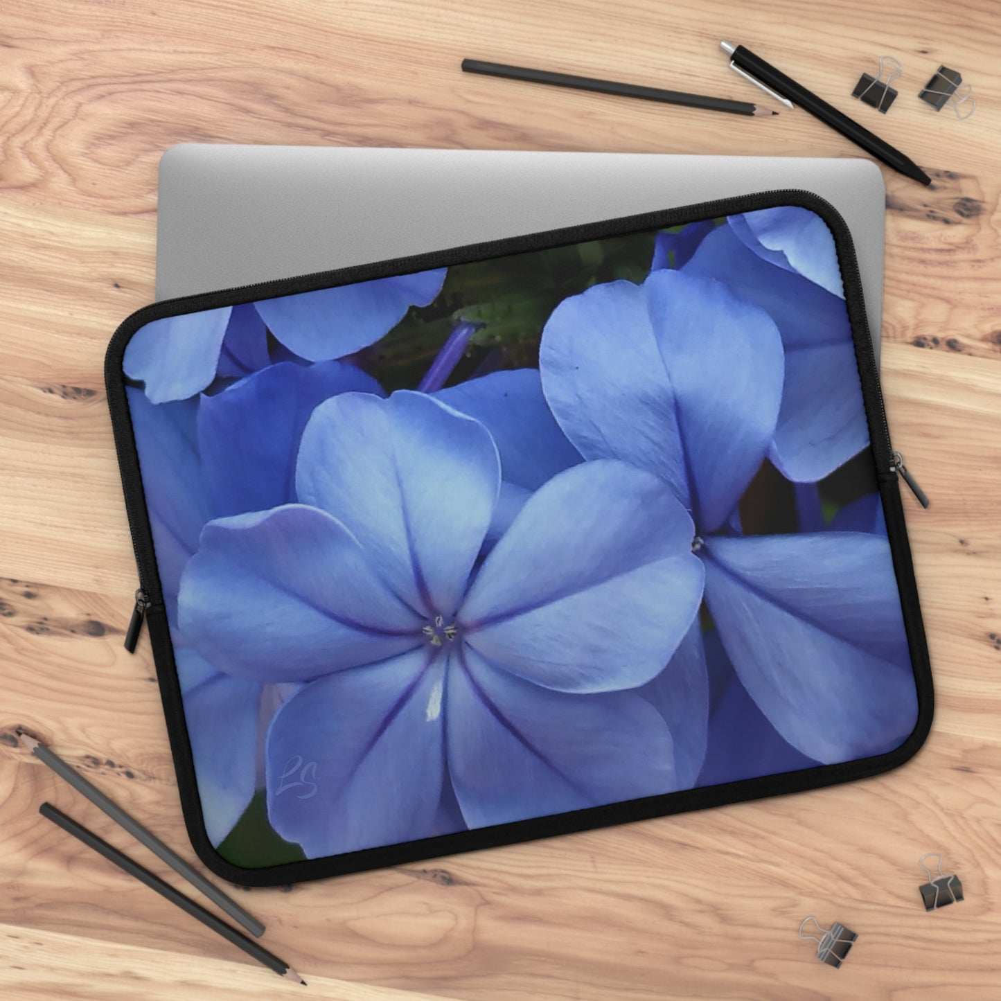 Blue Floral Laptop Sleeve