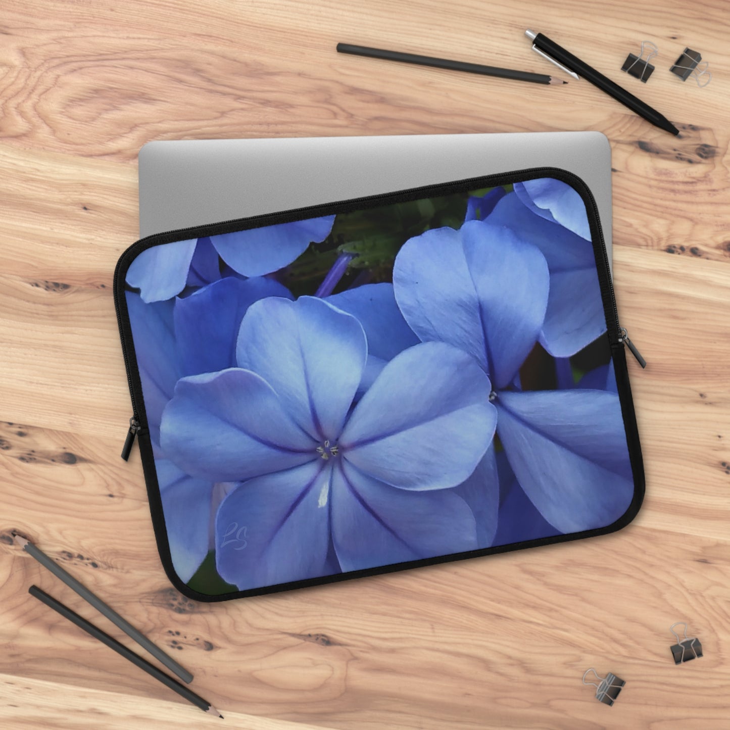 Blue Floral Laptop Sleeve