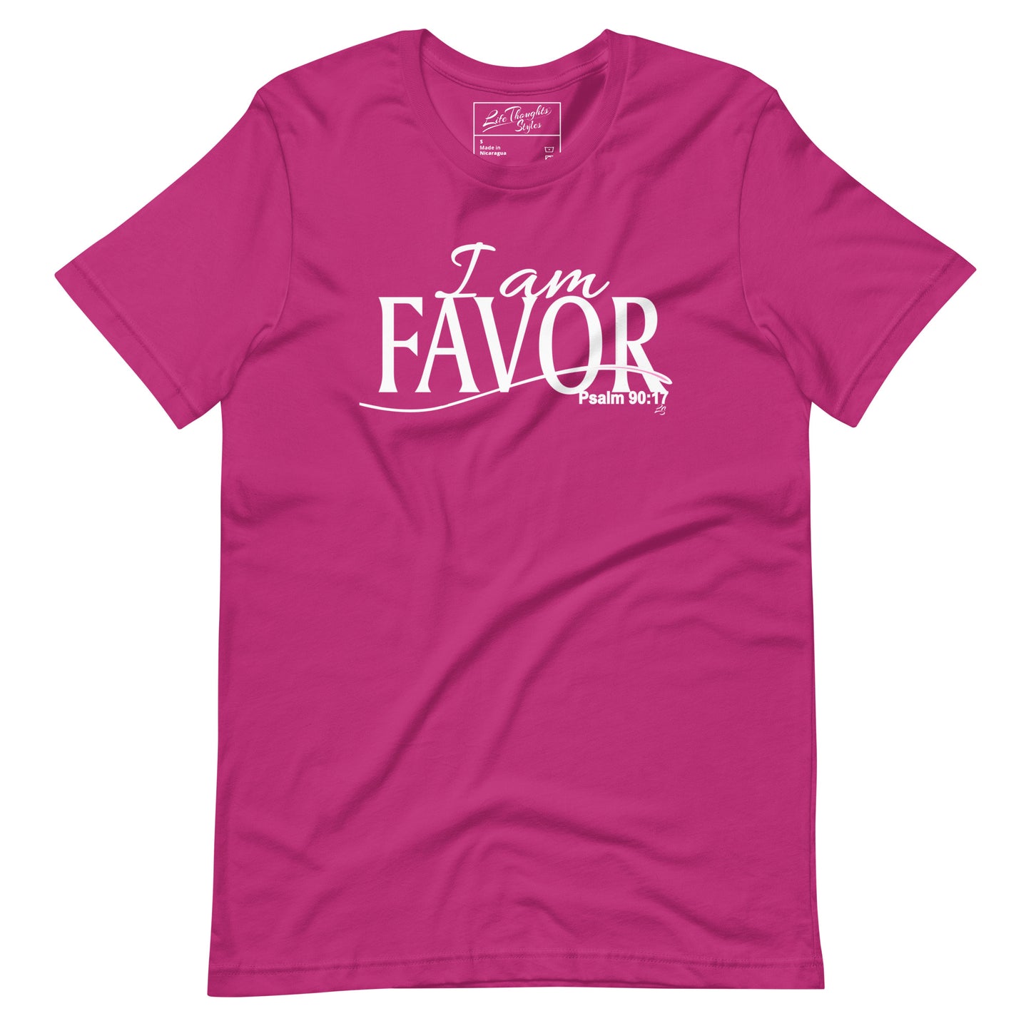 I am FAVOR berry women's tee