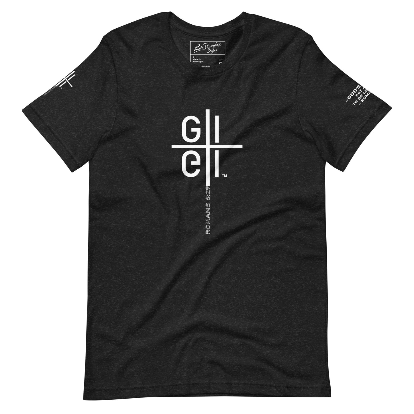 God's Image berry Tee black with cross logo front