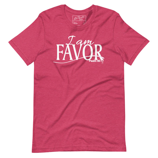 I am FAVOR raspberry women's tee