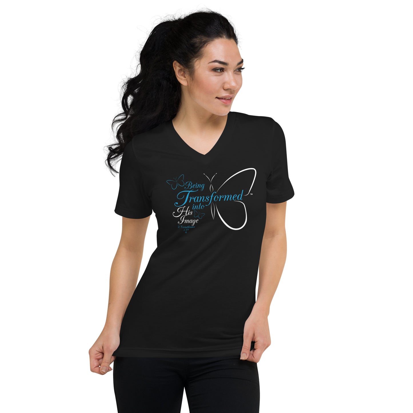 Transformed Women's V-Neck Tee (BLUE)