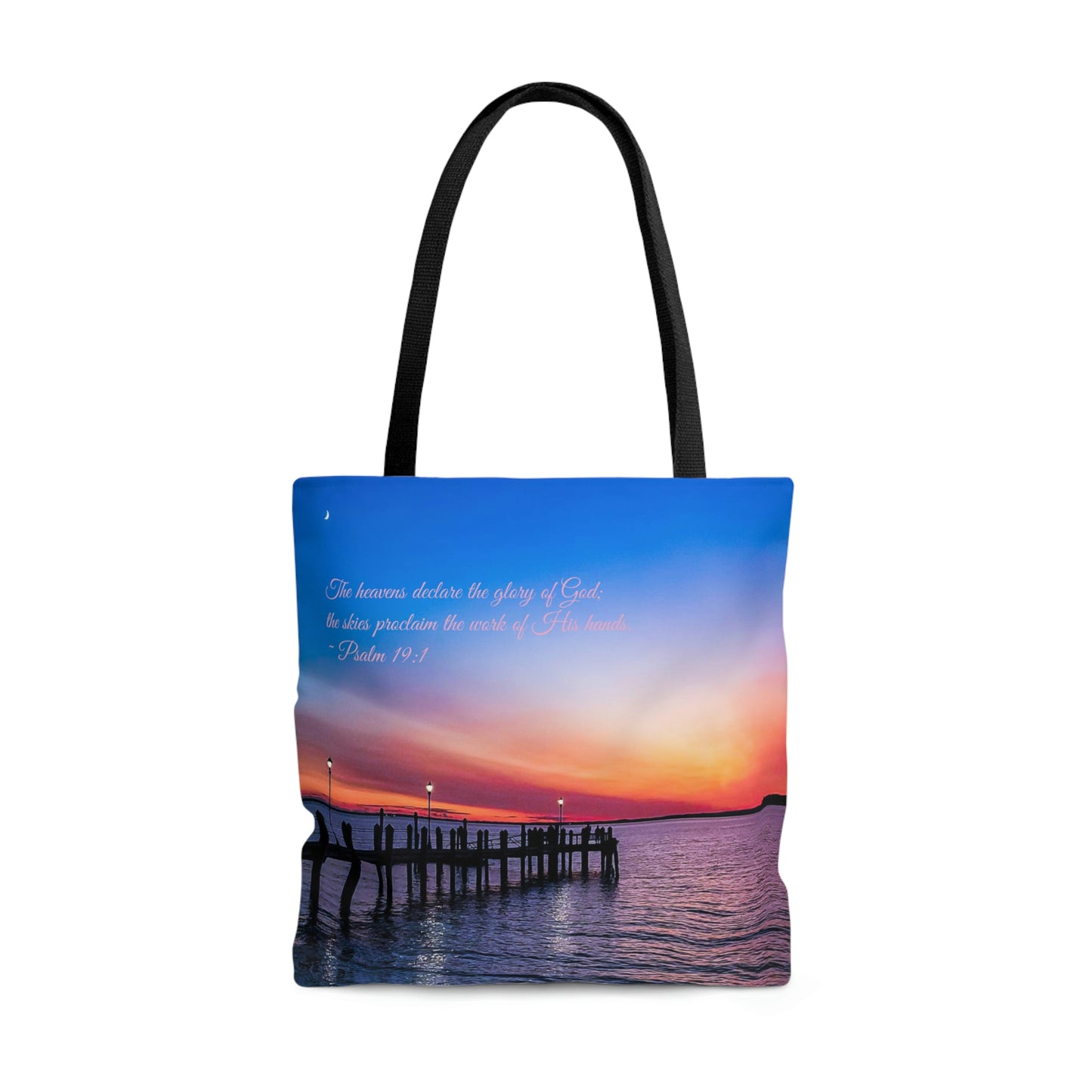 Psalm 19:1 Sunset Tote Bag