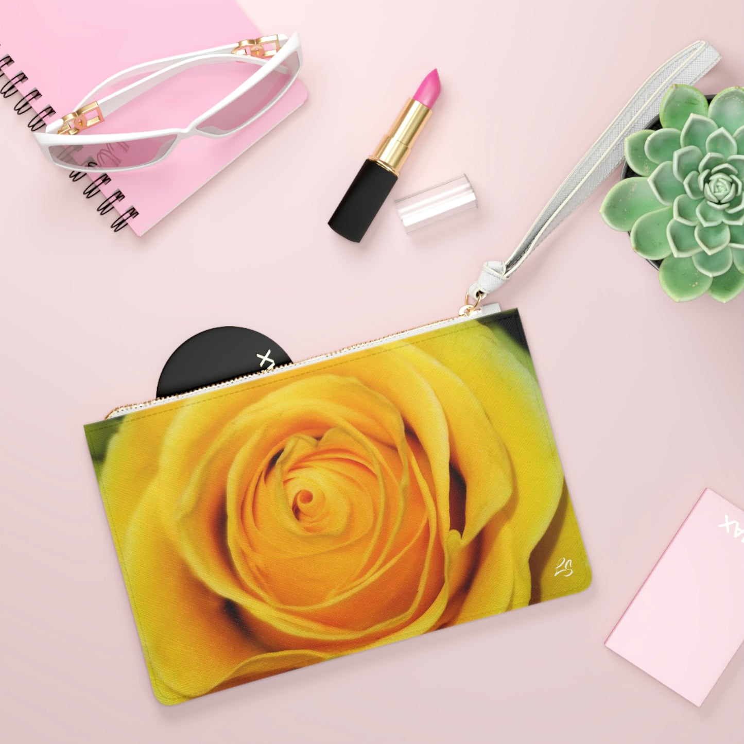 Yellow Rose Clutch Bag
