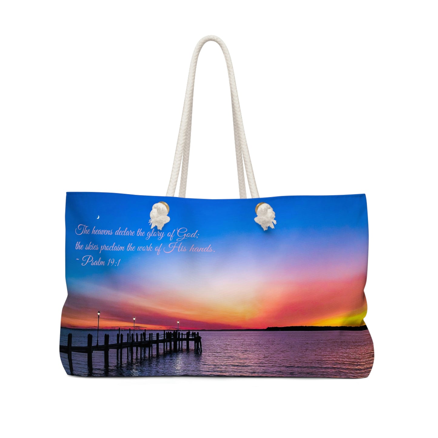 Psalm 19:1 Sunset Weekender Bag