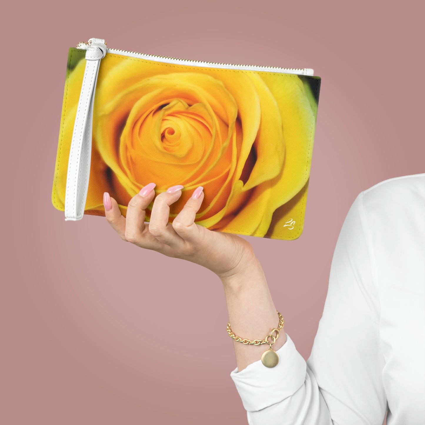 Yellow Rose Clutch Bag