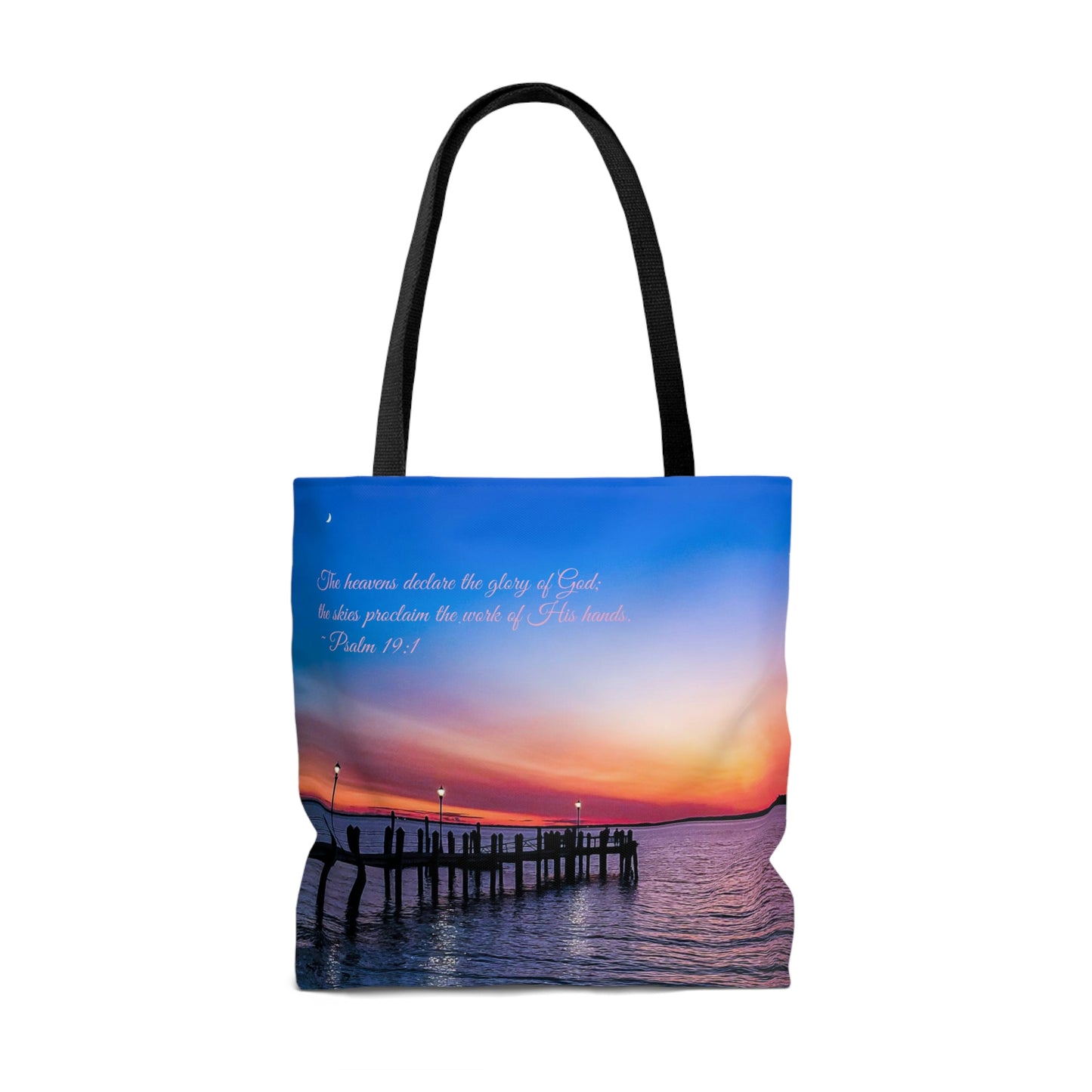 Psalm 19:1 Sunset Tote Bag