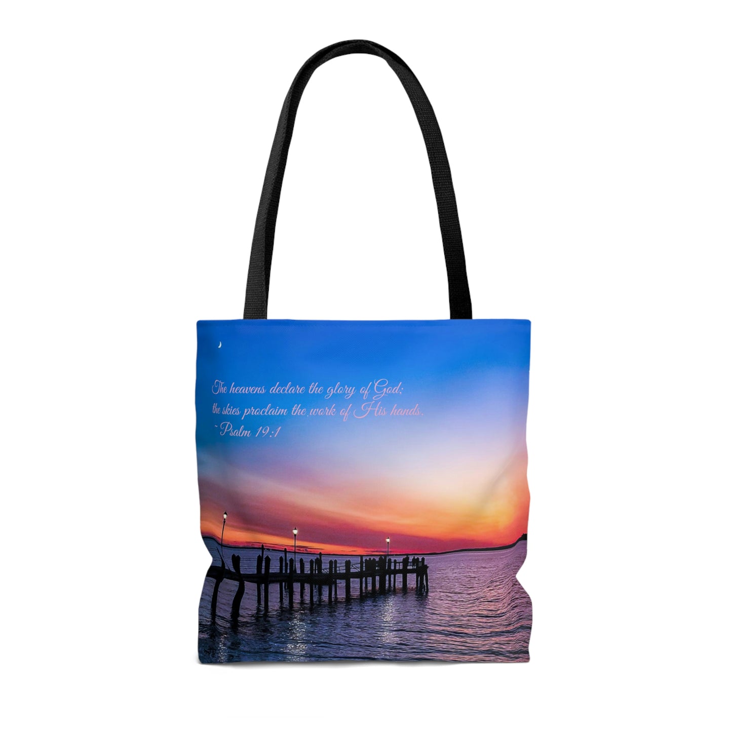 Psalm 19:1 Sunset Tote Bag