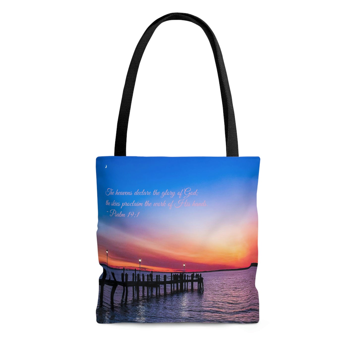 Psalm 19:1 Sunset Tote Bag