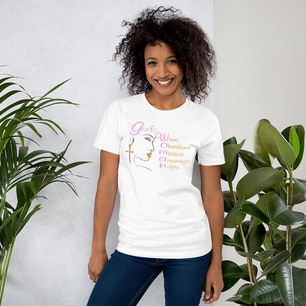 God's Woman Tee (Pink/Gold)