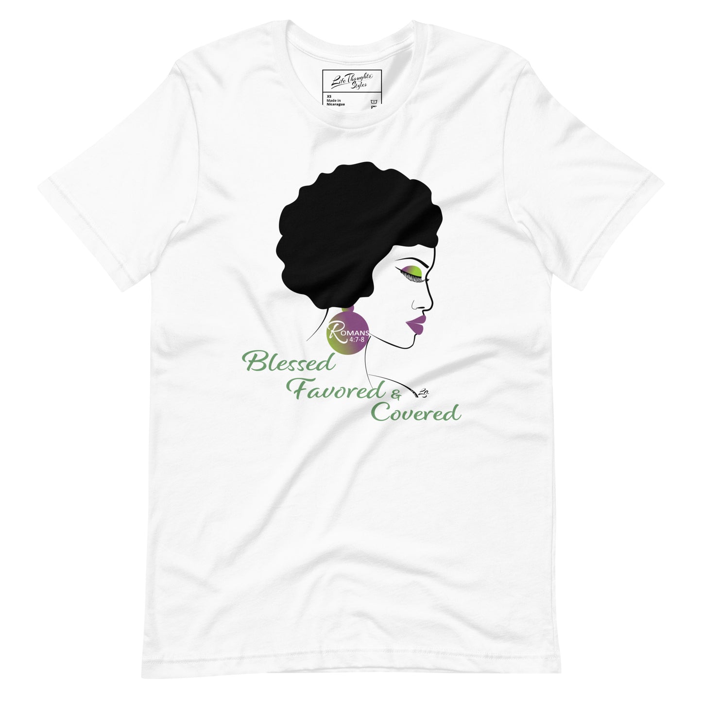 Blessed Favored & Covered Women's Tee (Green)