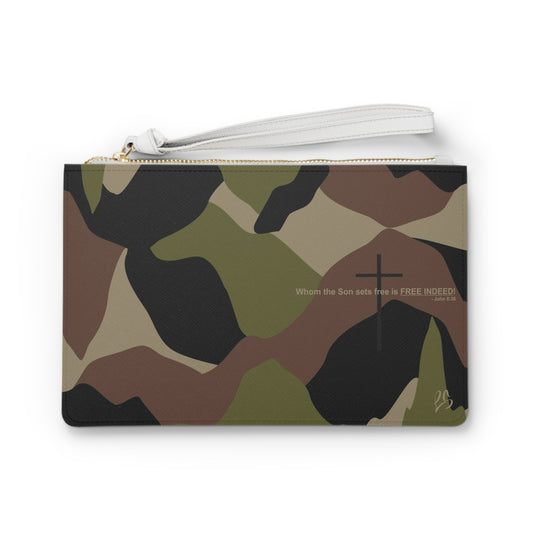 John 8:36 CAMO Clutch Bag
