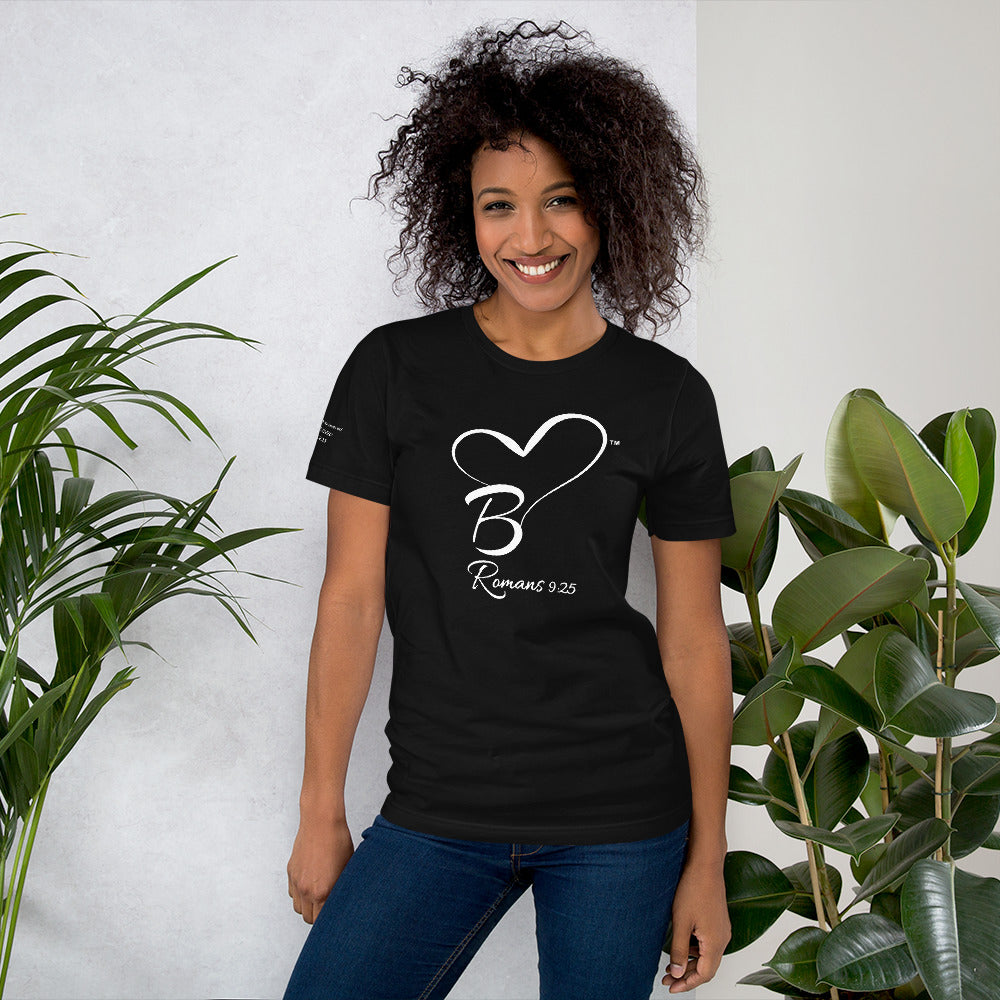 Beloved logo tee Romans 9:25 black tee