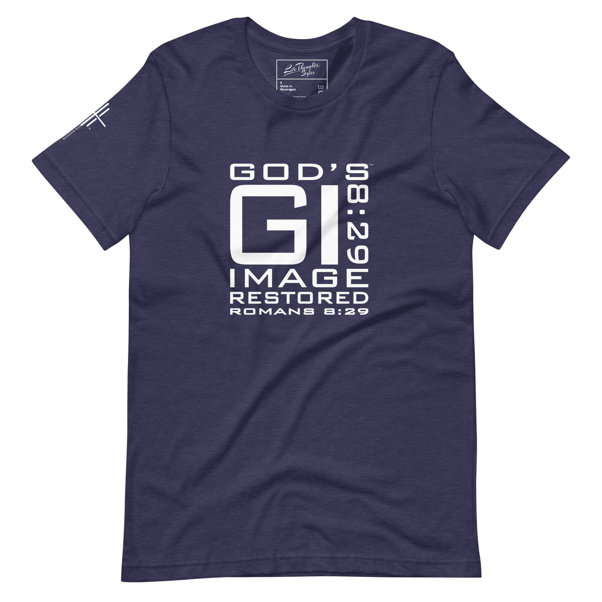 GI 8 29 God's Image Restored square tee blue  front