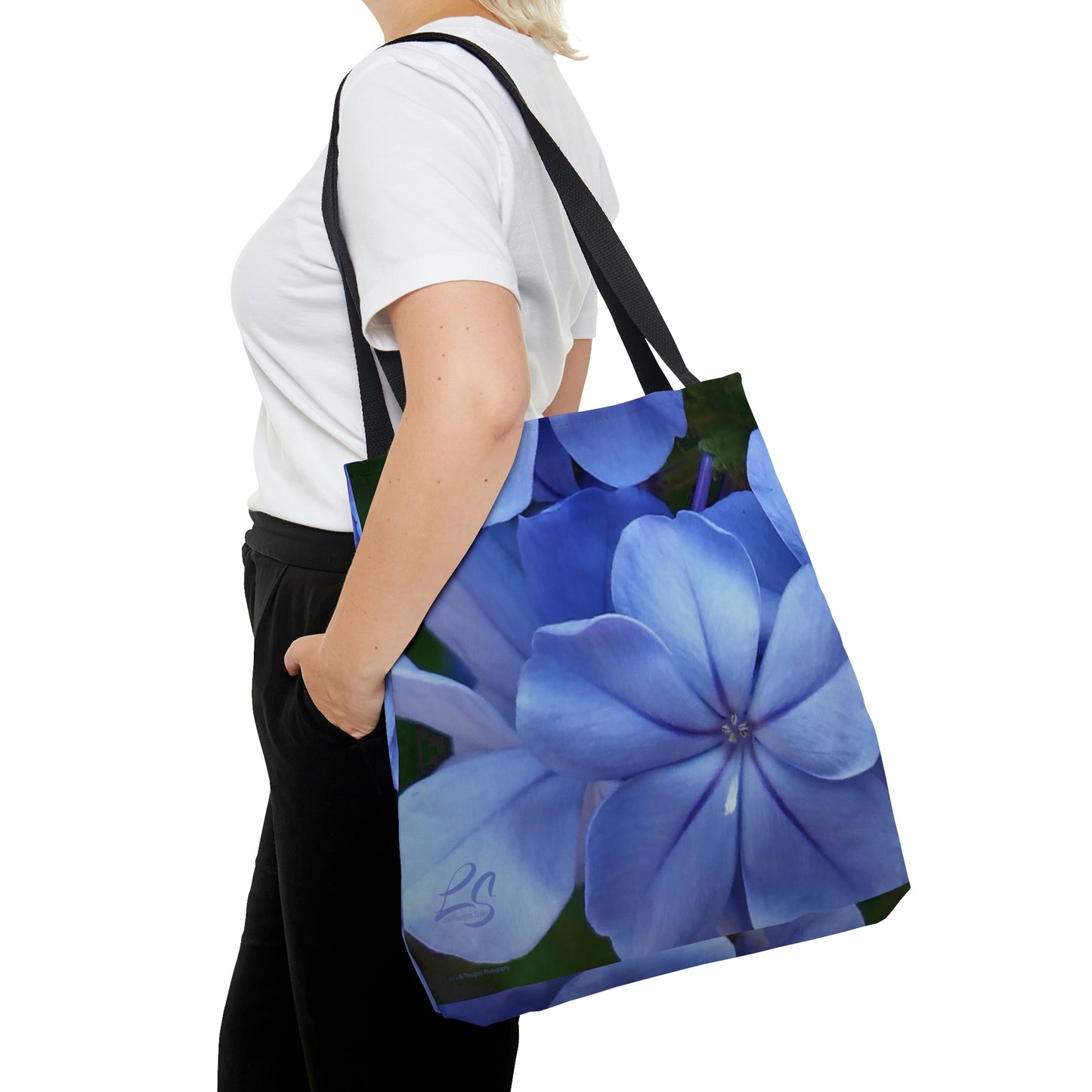 Blue Floral Tote Bag