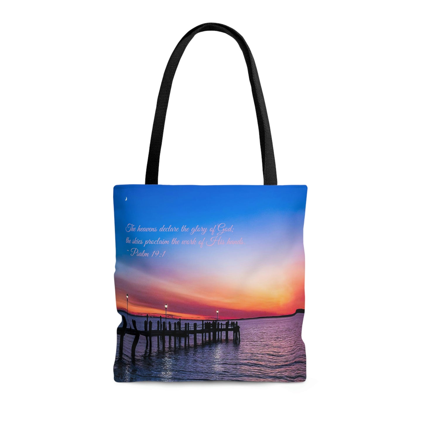 Psalm 19:1 Sunset Tote Bag