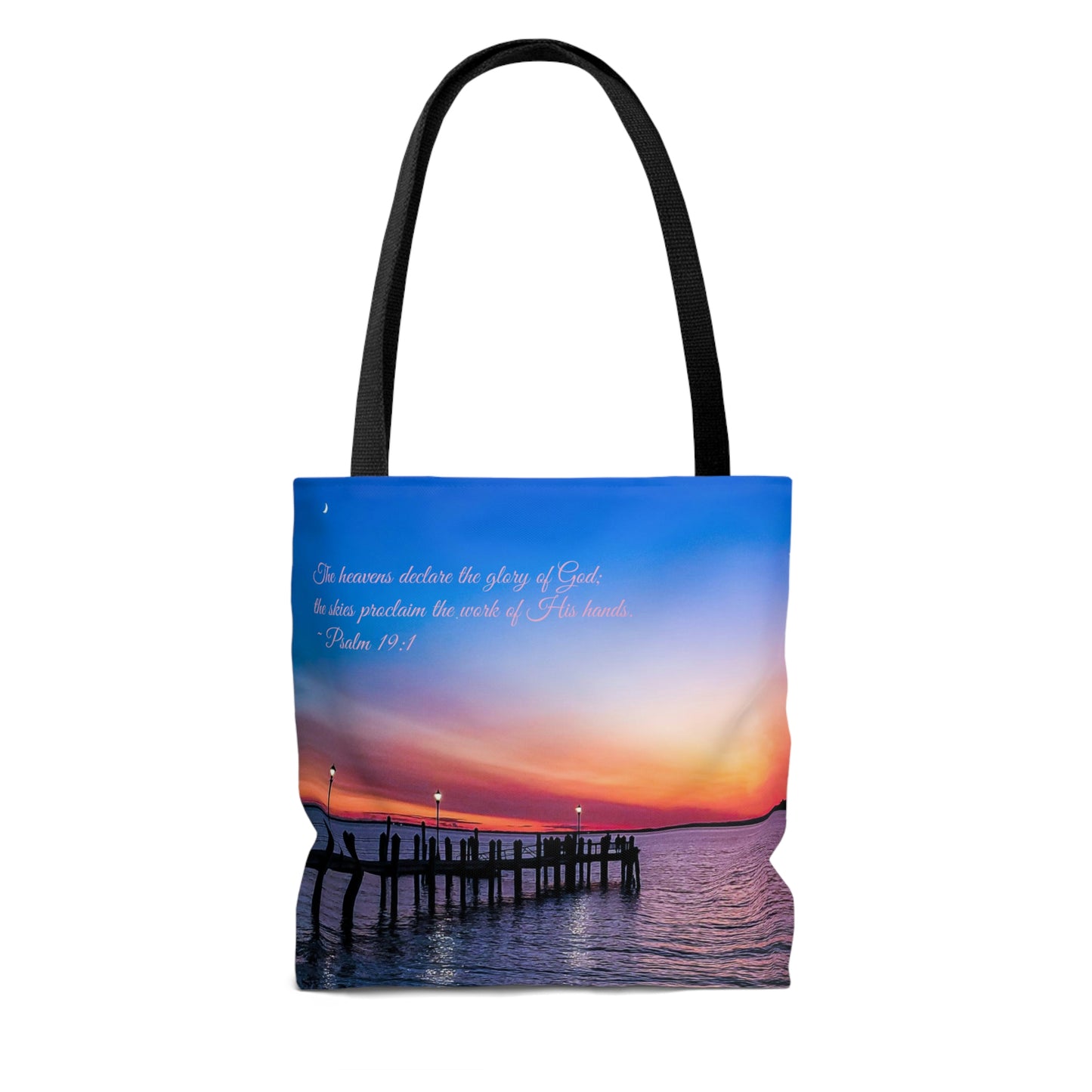 Psalm 19:1 Sunset Tote Bag