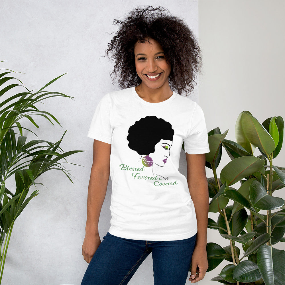 Blessed Favored & Covered Women's Tee (Green)